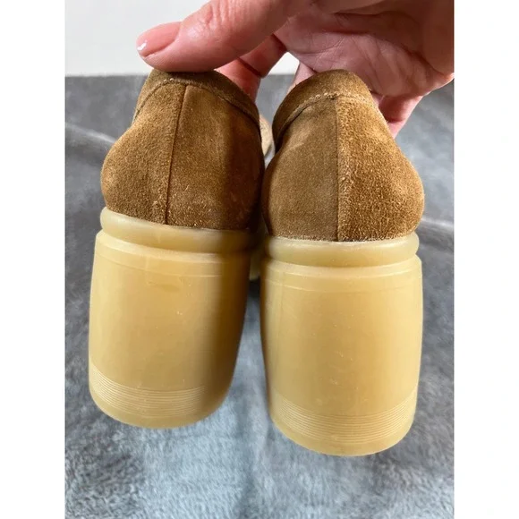 Steve Madden Louise Platform Loafers Shoes Womens 8 Beige Suede Chunky Heels - Picture 6 of 10